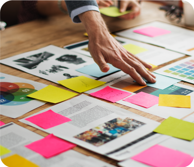 Immediate response strategies - planning with sticky notes